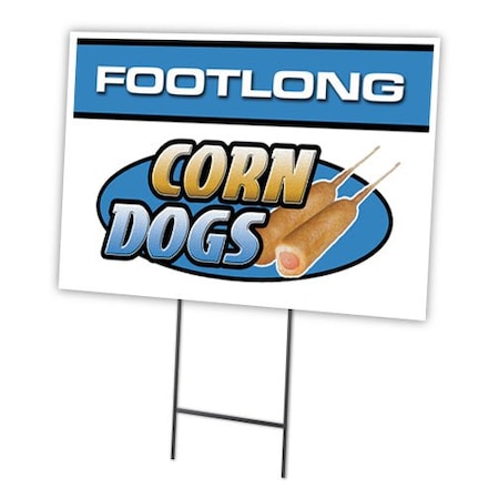 Signmission Footlong Corn Dogs Yard Sign & Stake outdoor plastic coroplast window, C-1216-DS-Footlong Corn Dogs C-1216-DS-Footlong Corn Dogs